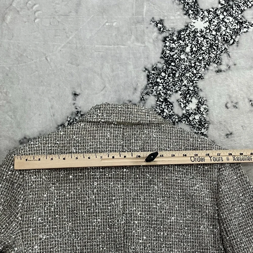 BR Tweed Blazer‎ Womens Size 14 NWT Textured Career Jacket Neutral Boucle